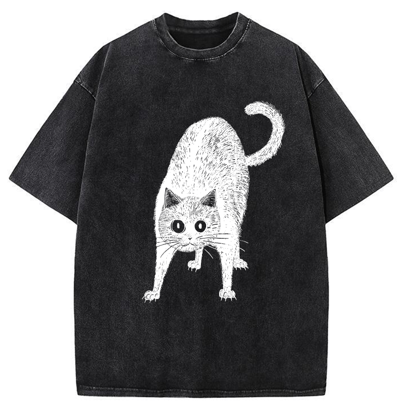 Tokyo-Tiger Alert Cat Washed T-Shirt