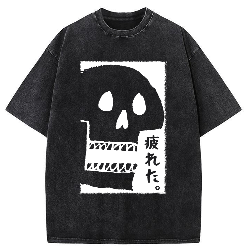 Tokyo-Tiger Tired skeleton Washed T-Shirt