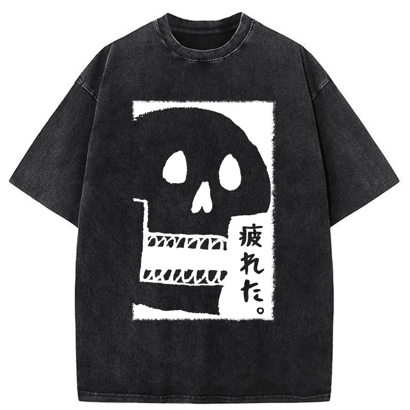 Tokyo-Tiger Tired skeleton Washed T-Shirt