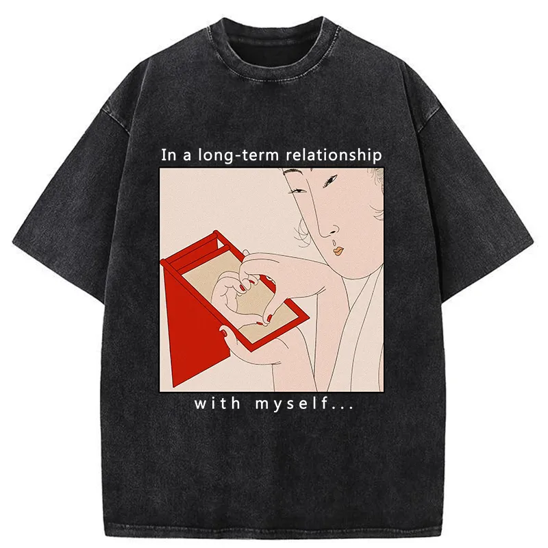 Tokyo-Tiger Self-love Funny Washed T-Shirt