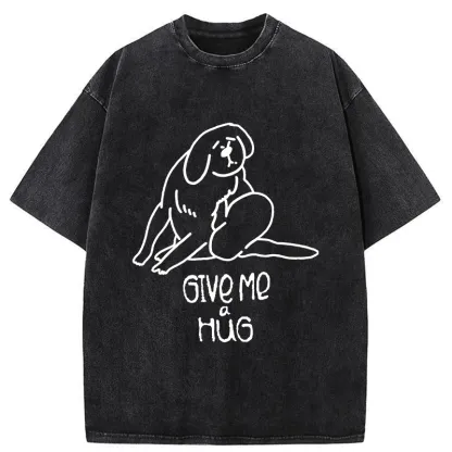 Tokyo-Tiger Dog Scratching Funny Washed T-Shirt