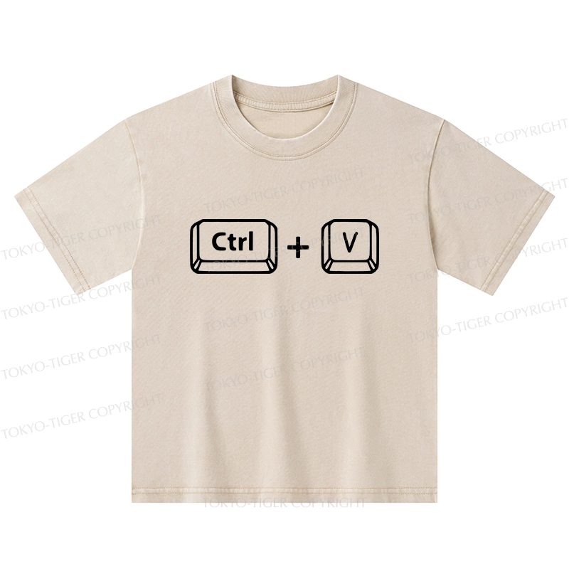 Tokyo-Tiger Funny Father's Day Kids Washed T-Shirt