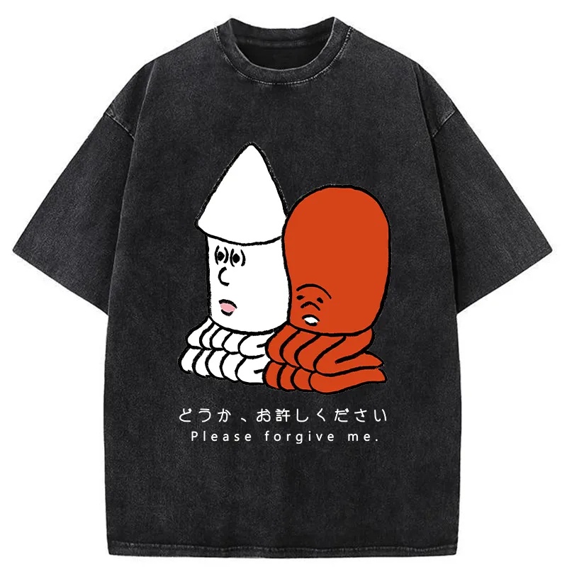 Tokyo-Tiger Please Forgive Octopus Washed T-Shirt Sale