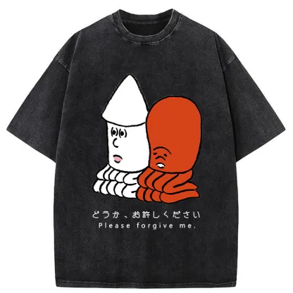 Tokyo-Tiger Please Forgive Octopus Washed T-Shirt