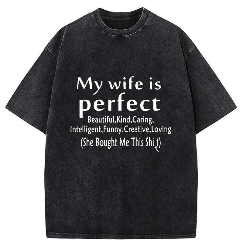 Tokyo-Tiger Praise My Wife Funny Washed T-Shirt