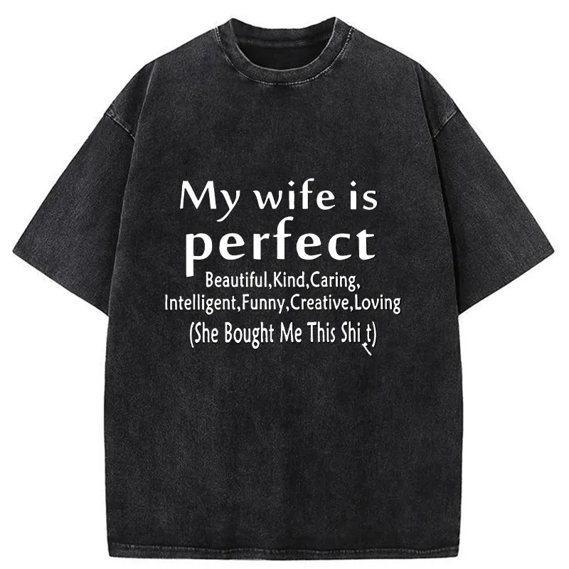 Tokyo-Tiger Praise My Wife Funny Washed T-Shirt