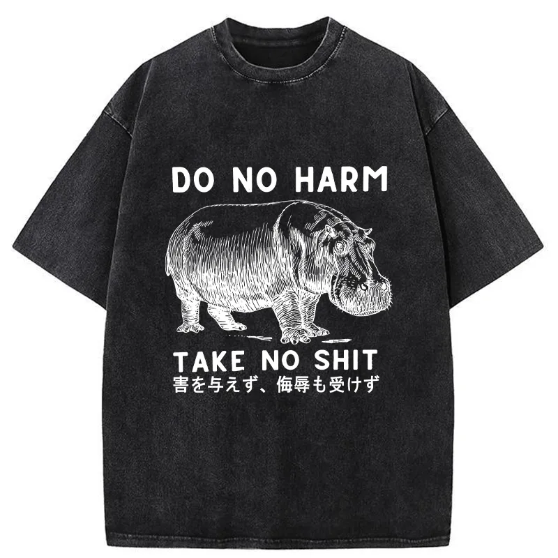 Tokyo-Tiger Neither Harm Nor Be Bullied Washed T-Shirt