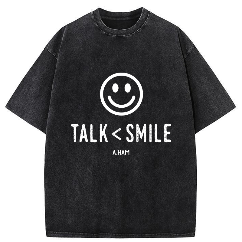 Tokyo-Tiger Talk Less Smile More Washed T-Shirt