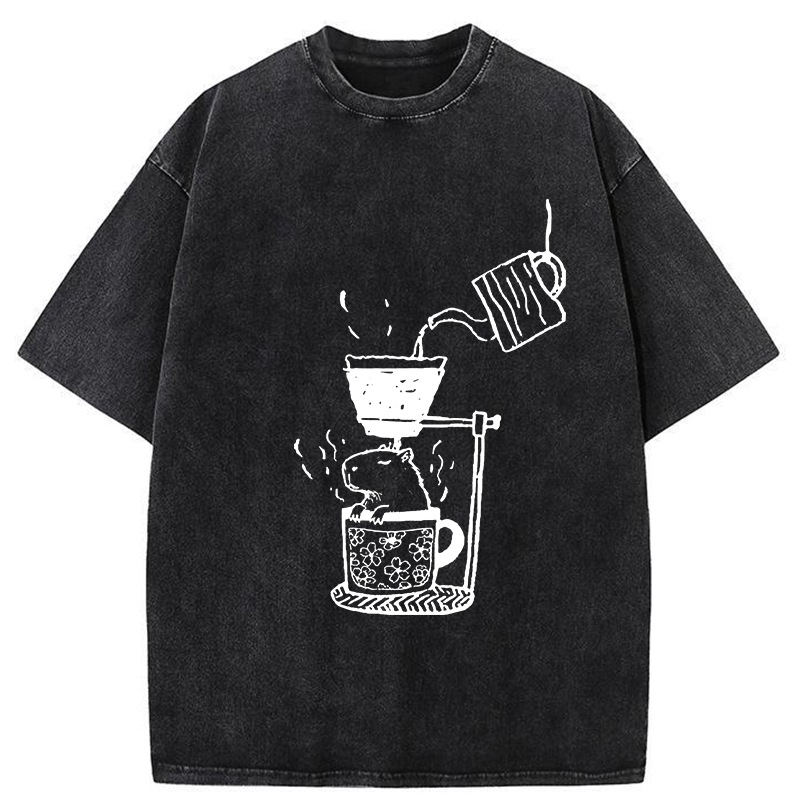 Tokyo-Tiger Japanese-style Bathing Funny Washed T-Shirt