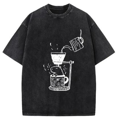 Tokyo-Tiger Japanese-style Bathing Funny Washed T-Shirt