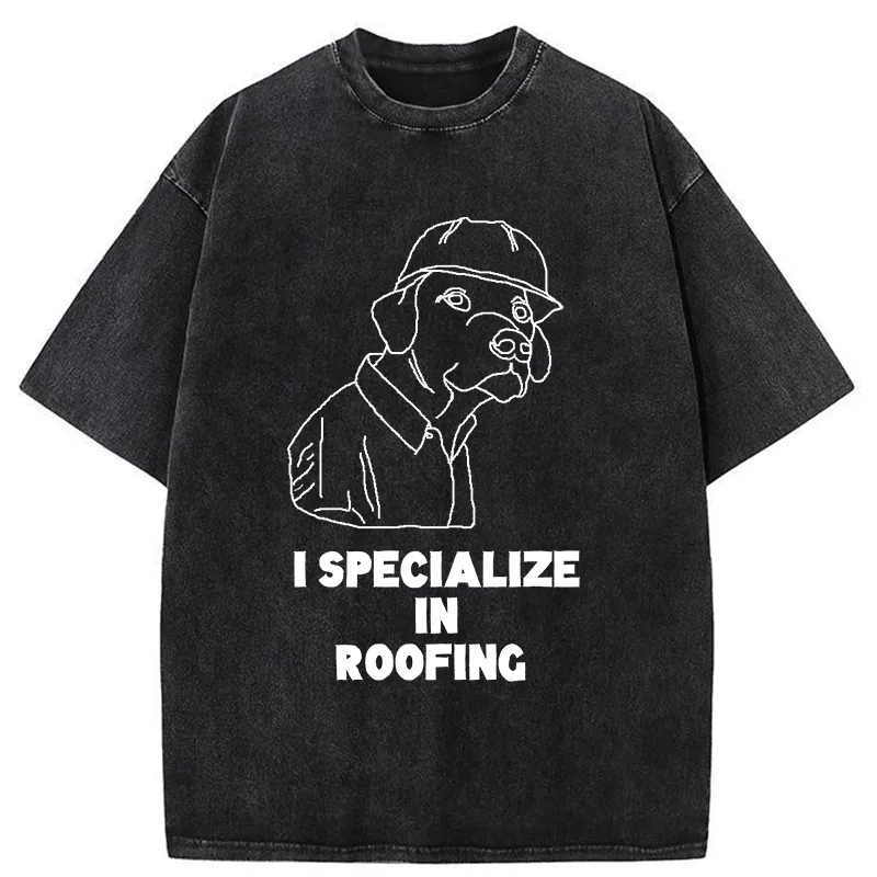 Tokyo-Tiger I Specialize In Roofing Washed T-Shirt Sale