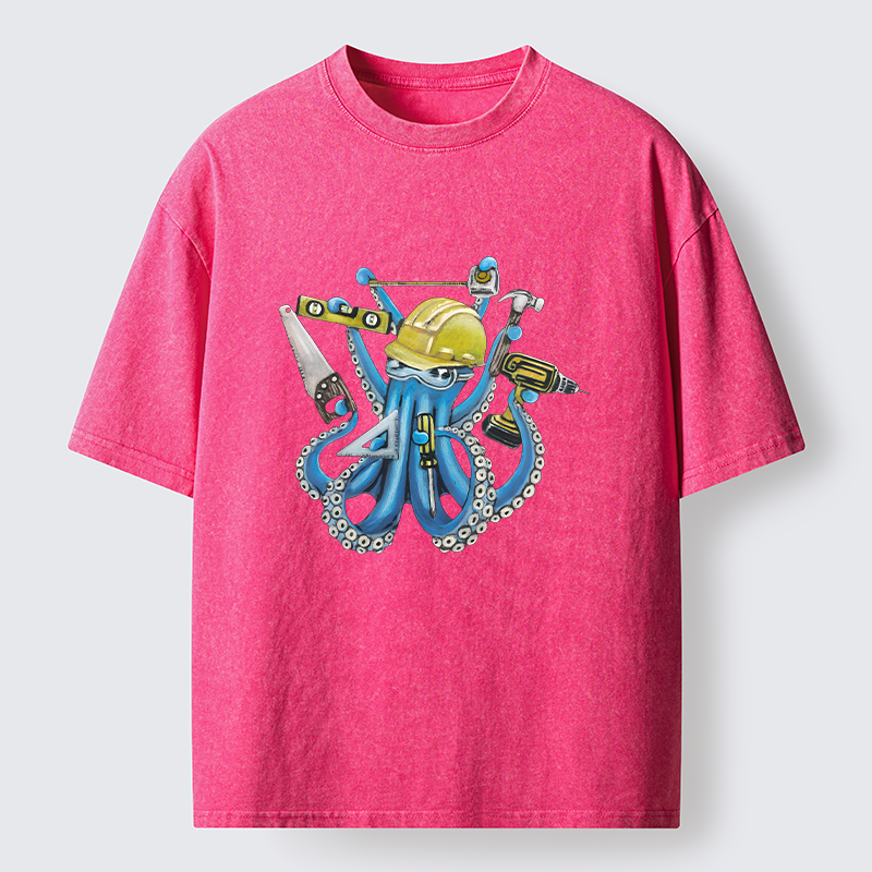 Tokyo-Tiger Architect Octopus Washed T-Shirt