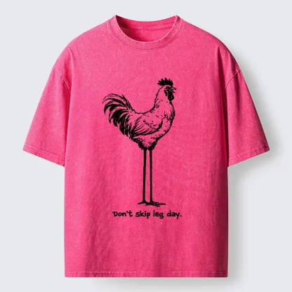 Tokyo-Tiger Don't Skip Leg Day Washed T-Shirt