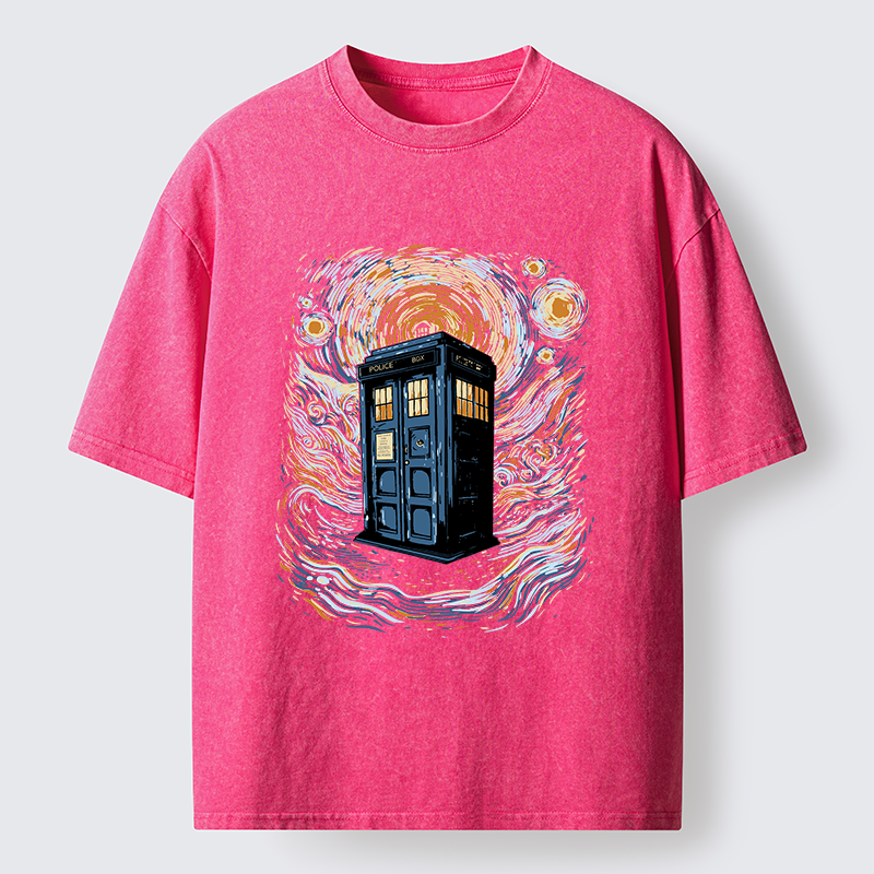 Tokyo-Tiger Mysterious Telephone Booth Washed T-Shirt