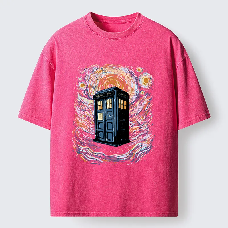 Tokyo-Tiger Mysterious Telephone Booth Washed T-Shirt
