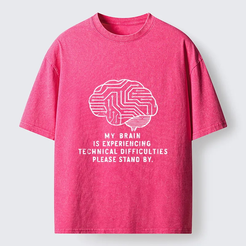 Tokyo-Tiger Brain Technology Malfunction Washed T-Shirt