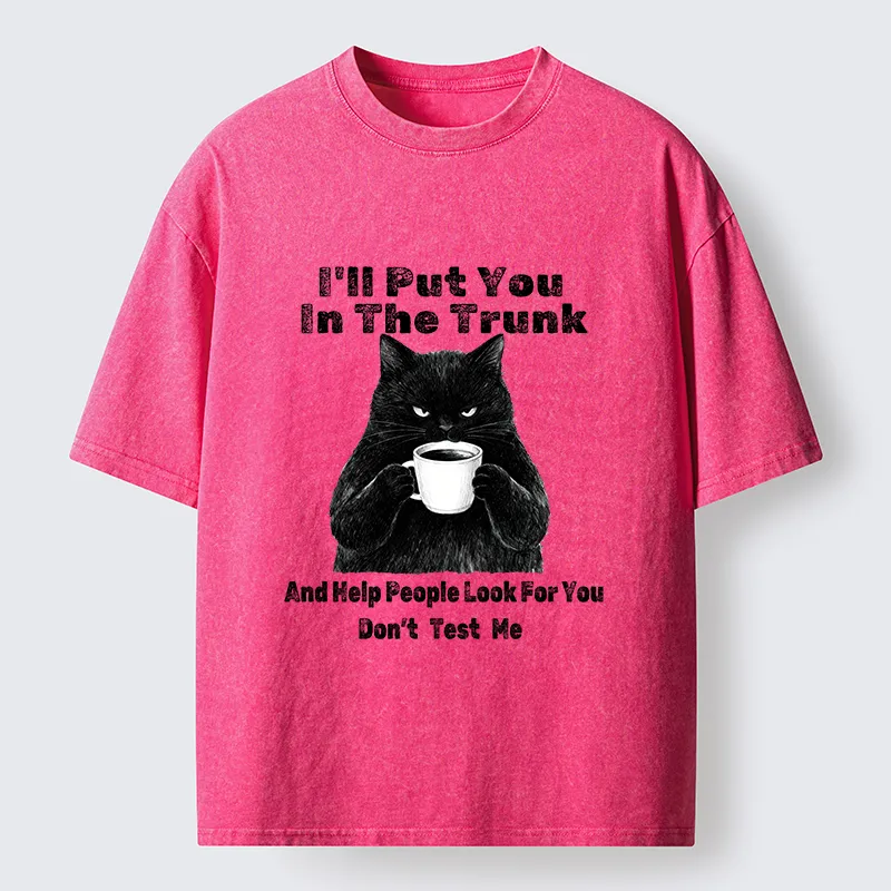 Tokyo-Tiger Black Cat With Hatred Washed T-Shirt