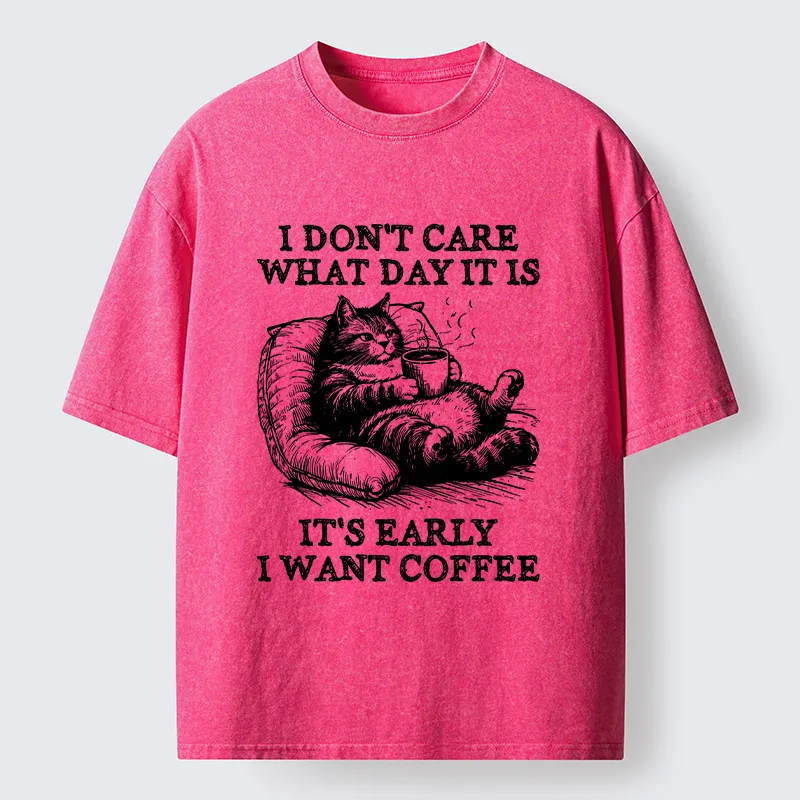 Tokyo-Tiger Have A Cup Of Coffee Before Doing Anything Washed T-Shirt