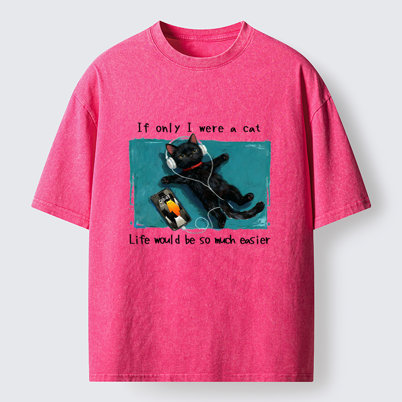 Tokyo-Tiger If Only I Were A Cat Washed T-Shirt