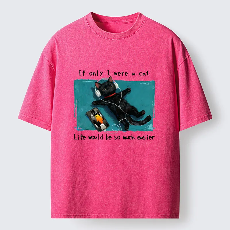Tokyo-Tiger If Only I Were A Cat Washed T-Shirt