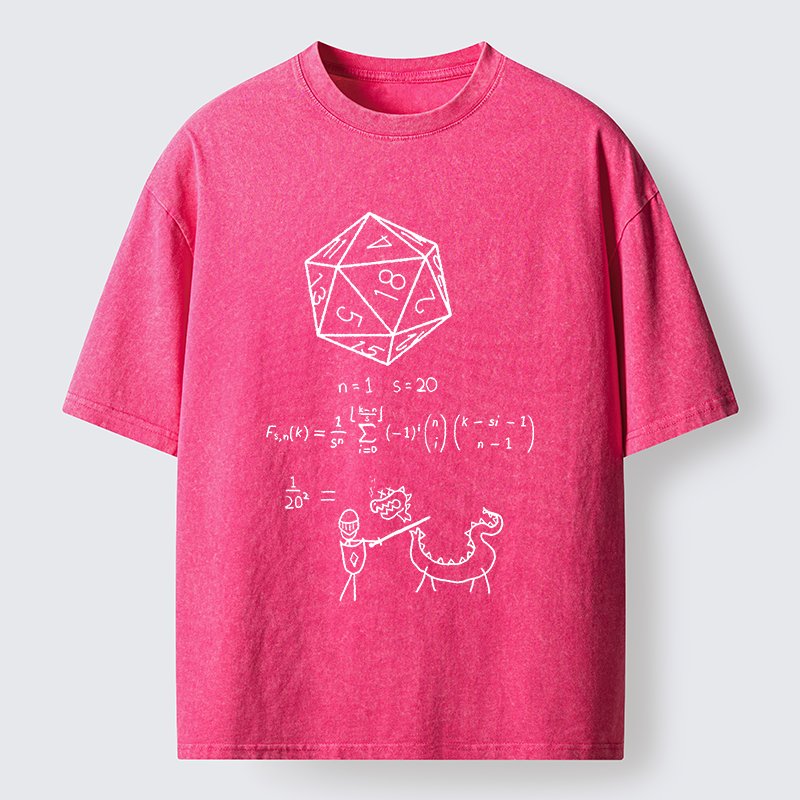 Tokyo-Tiger Twenty-sided Die Funny Washed T-Shirt