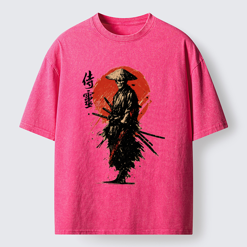Tokyo-Tiger Ghost Samurai Washed T-Shirt