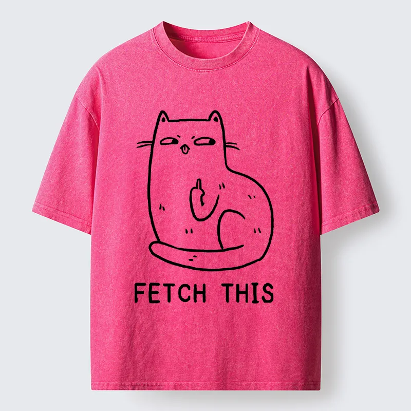 Tokyo-Tiger Cat Fetch This Washed T-Shirt