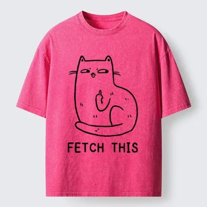 Tokyo-Tiger Cat Fetch This Washed T-Shirt