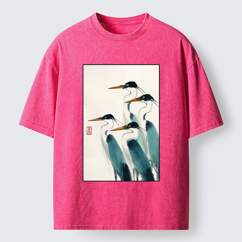 Tokyo-Tiger Standing Herons Washed T-Shirt