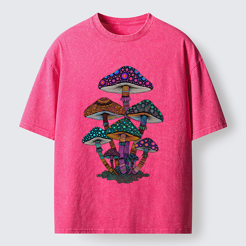 Tokyo-Tiger Beautiful Poisonous Mushrooms Washed T-Shirt