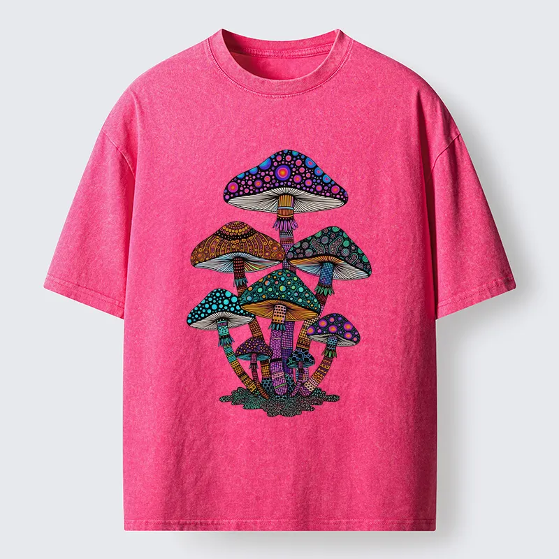 Tokyo-Tiger Beautiful Poisonous Mushrooms Washed T-Shirt