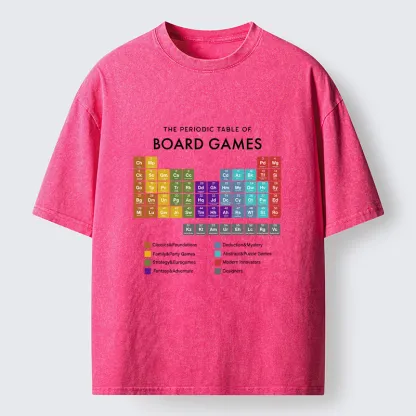 Tokyo-Tiger Periodic Table Of Elements In Board Games Washed T-Shirt