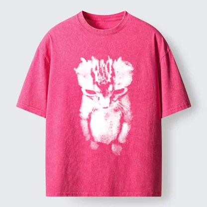 Tokyo-Tiger Sad Kitten Meme Washed T-Shirt