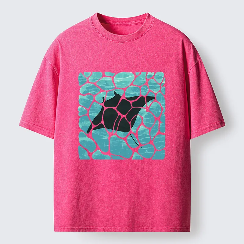 Tokyo-Tiger Manta Ray Fish Washed T-Shirt