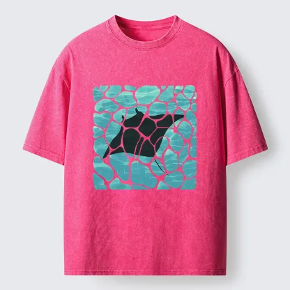 Tokyo-Tiger Manta Ray Fish Washed T-Shirt