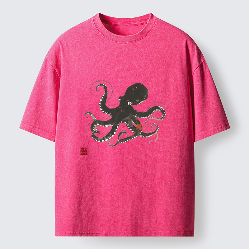 Tokyo-Tiger Traditional Octopus Washed T-Shirt