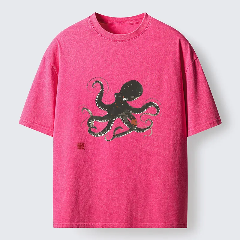Tokyo-Tiger Traditional Octopus Washed T-Shirt