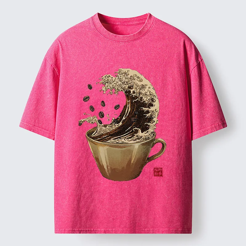 Tokyo-Tiger Delicious Coffee Wave Washed T-Shirt