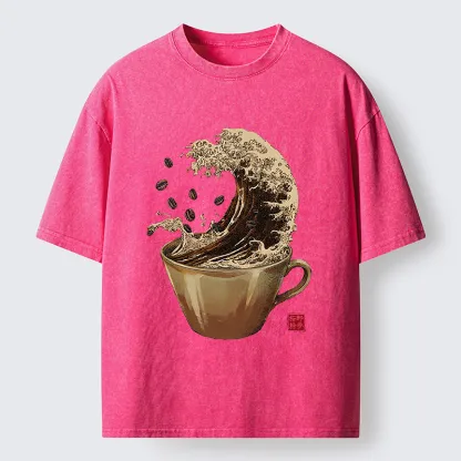 Tokyo-Tiger Delicious Coffee Wave Washed T-Shirt