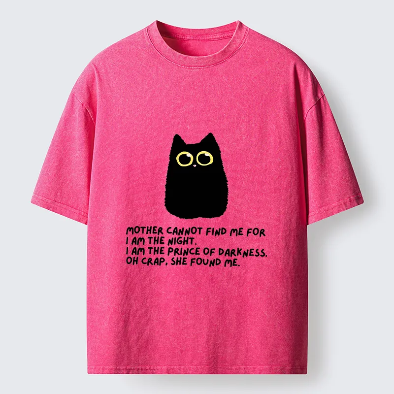 Tokyo-Tiger Playing Hide-and-seek With A Black Cat Washed T-Shirt