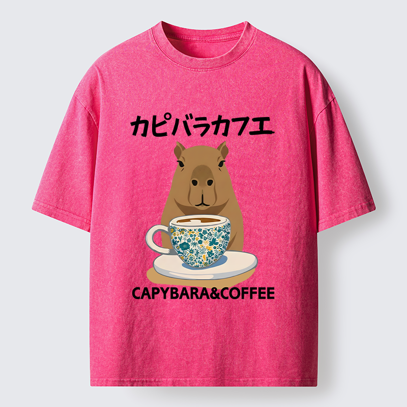 Tokyo-Tiger Drink Delicious Coffee Washed T-Shirt