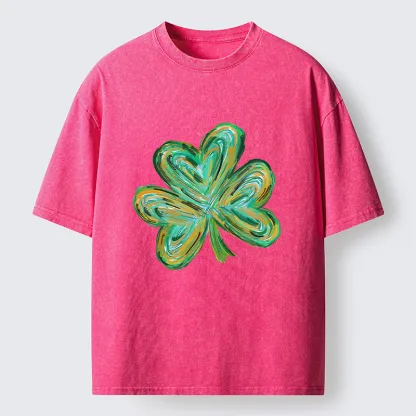 Tokyo-Tiger Green Clover Washed T-Shirt