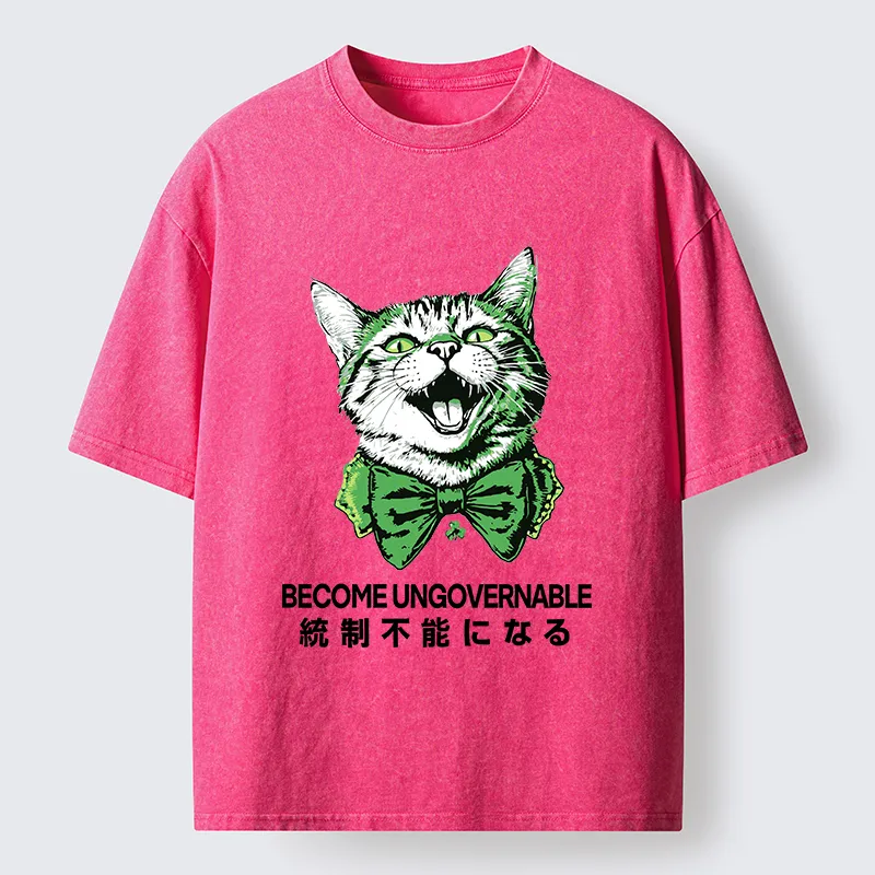 Tokyo-Tiger St. Patrick's Day Prank Cat Washed T-Shirt
