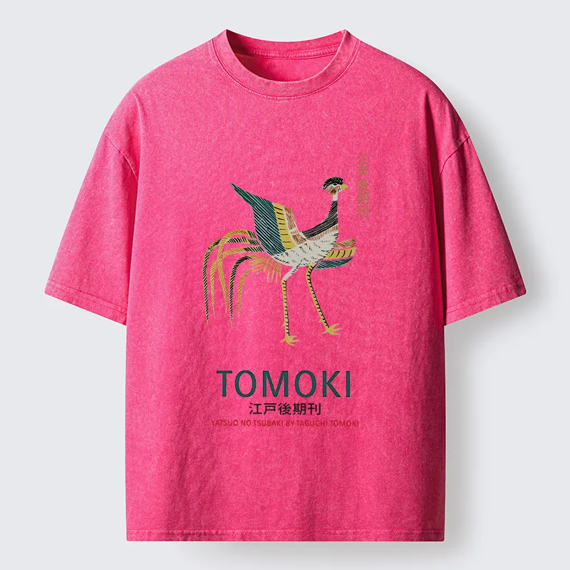 Tokyo-Tiger Japanese Divine Bird Washed T-Shirt