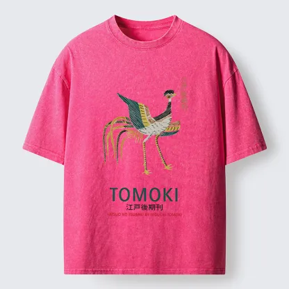 Tokyo-Tiger Japanese Divine Bird Washed T-Shirt