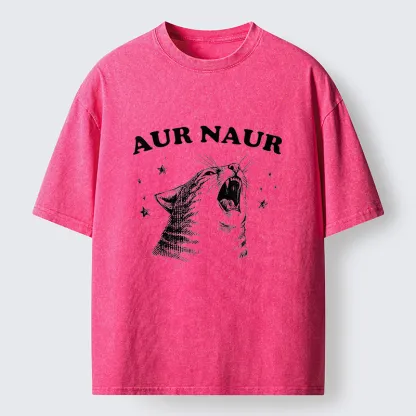 Tokyo-Tiger Aur Naur Cat Washed T-Shirt