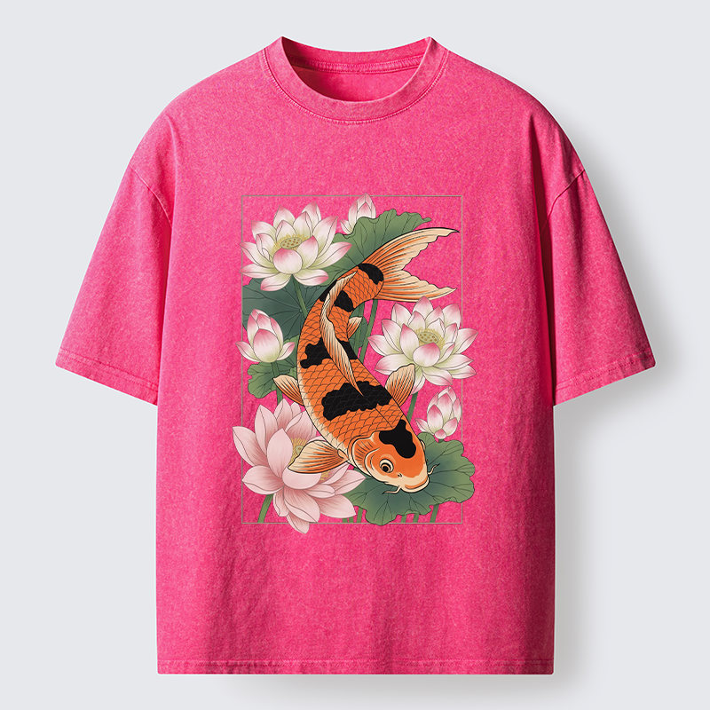 Tokyo-Tiger Japanese Traditional Koi Washed T-Shirt