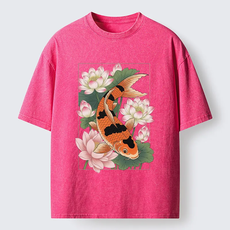Tokyo-Tiger Japanese Traditional Koi Washed T-Shirt