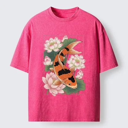 Tokyo-Tiger Japanese Traditional Koi Washed T-Shirt