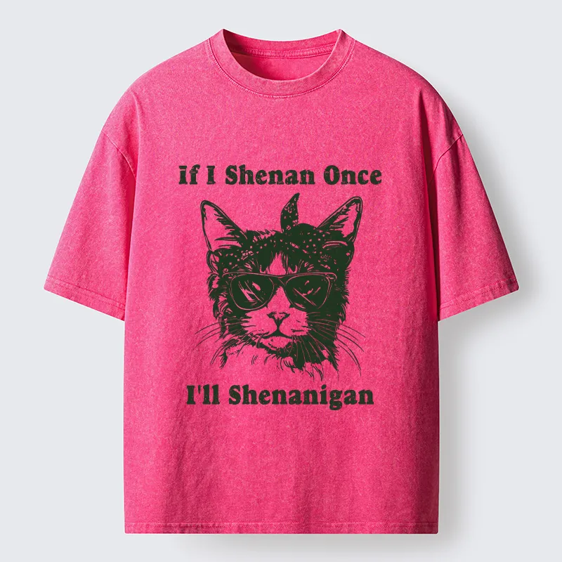 Tokyo-Tiger St. Patrick's Elegant Cat Washed T-Shirt